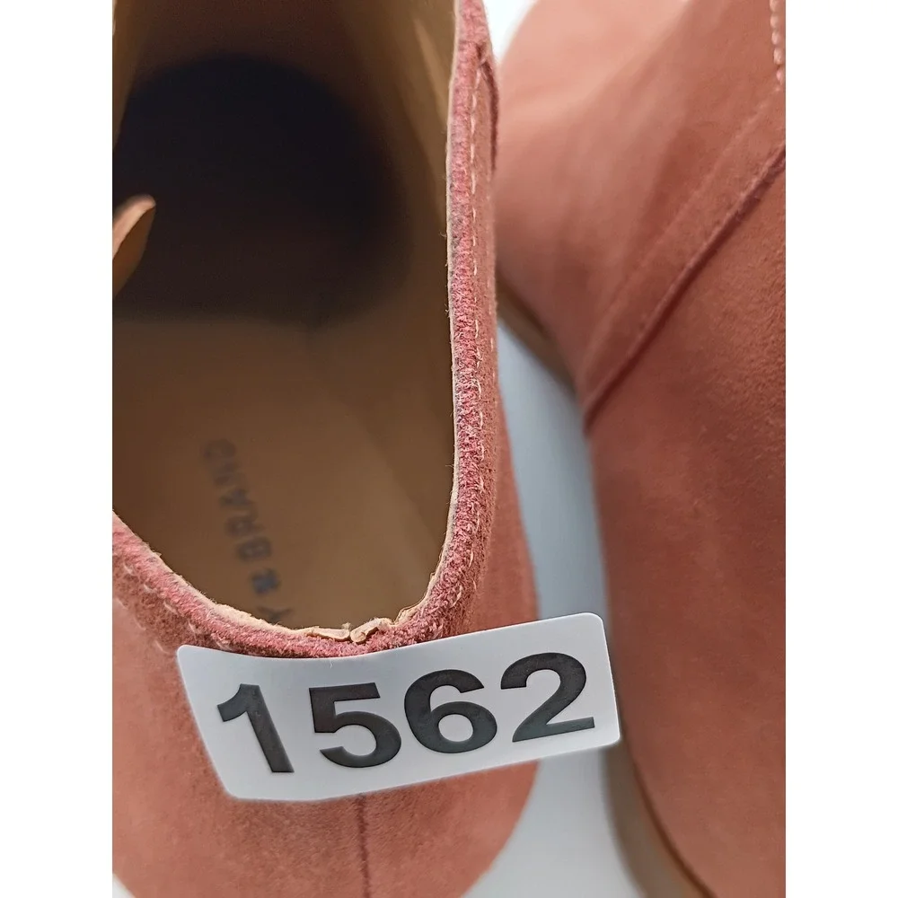 Lucky Brand Womens Brielley Suede Ankle Booties Terracotta 8M Side Zip